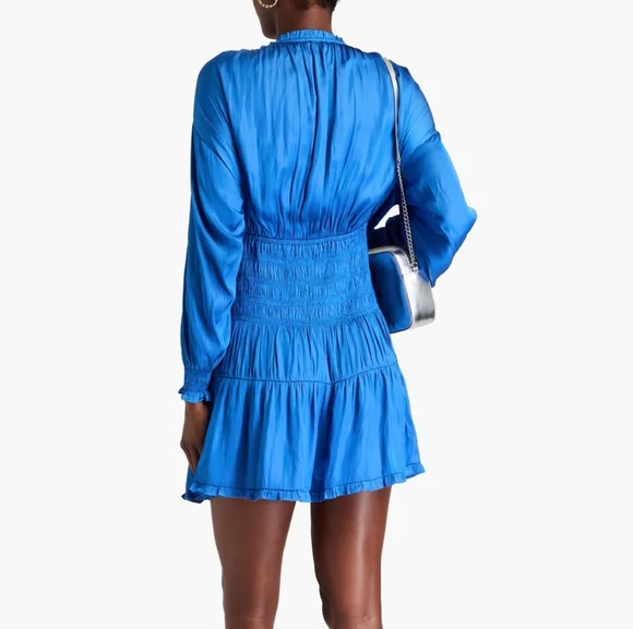 Maje Long Sleeve Satin Dress - Picture 2 of 6